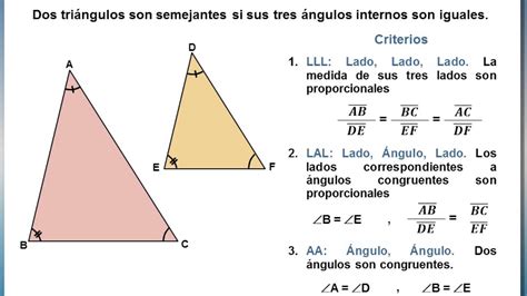 GeometrÍa Triángulos Semejantes Criterios De Semejanzas Youtube