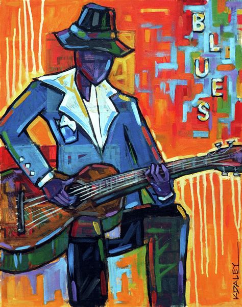 Blues Guitar Painting By Ken Daley Fine Art America
