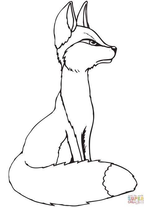 Young Red Fox Coloring Page Free Printable Coloring Pages