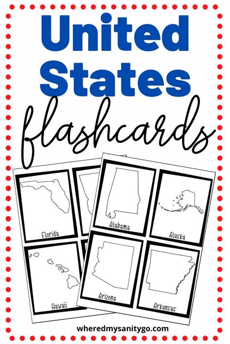 50 States Flash Cards Printable Roedi7