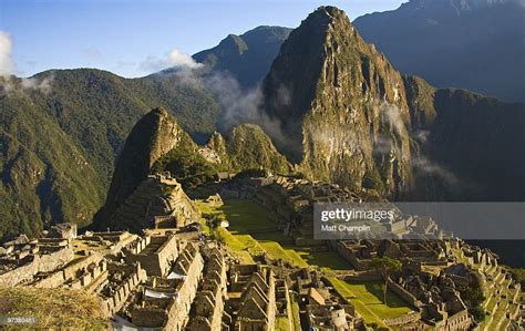 Machu Picchu And Fog In Morning High Res Stock Photo Getty Images