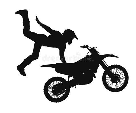 Silhouette Of Motocross Rider Stock Illustration Illustration Of