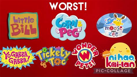 My Best And Worst Nick Jr Shows List Youtube