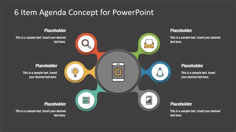Free 6 Item Agenda Concept For Powerpoint Slidemodel