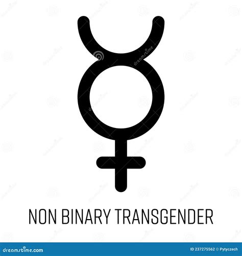 Non Binary Transgender Sign Black Vector Icon Stock Vector