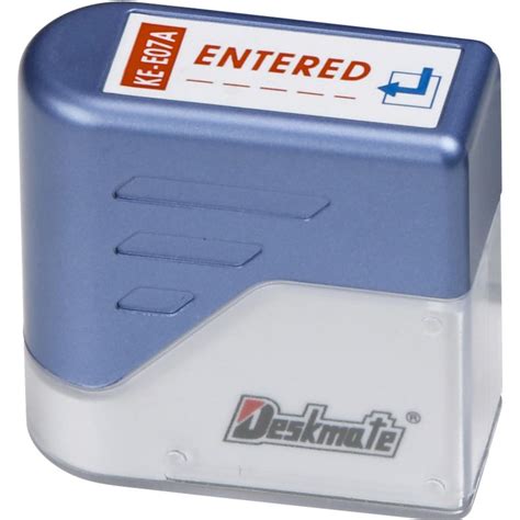 Deskmate Pre Inked Office Stamps Entered Date Red And Blue Officeworks