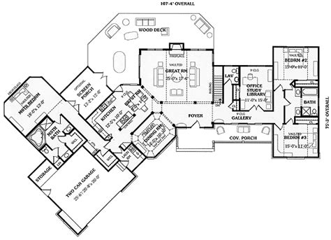 Angled Split Bedroom Ranch 3866ja 1st Floor Master Suite Cad