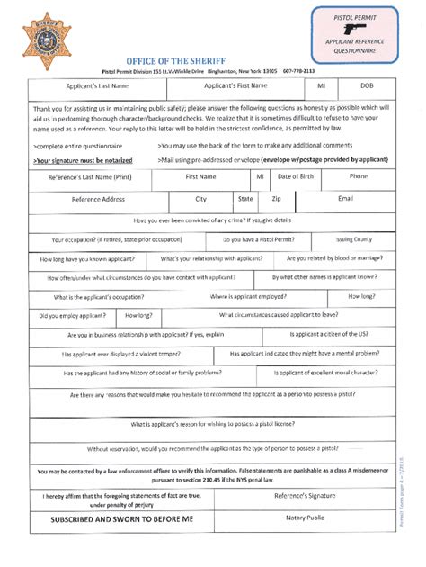 Pistol Permit Broome County Fill Out And Sign Online Dochub