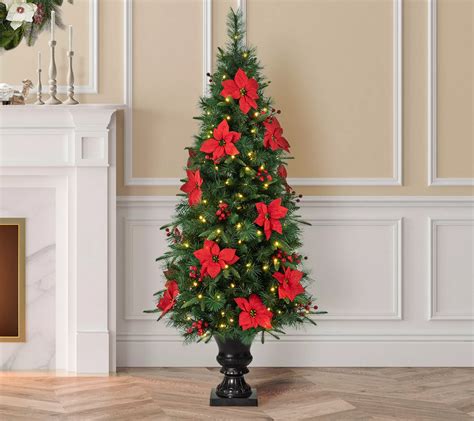 Glitzhome Set Of Two 5 Pre Lit Artificial Christmas Trees
