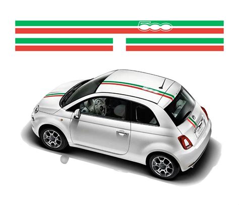 Italian Flag Roof And Bonnet Stripes For Fiat 500 Vinyl Self Etsy Finland