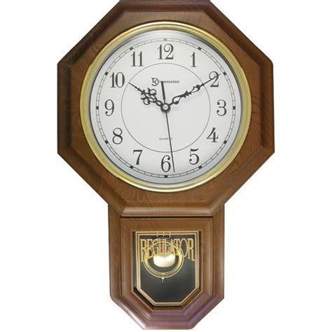 Timekeeper 180wagm Essex 1875 Modern Pendulum Wall Clock Faux Wood