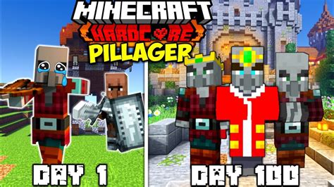 I Survived 100 Days As Pillager In Minecraft Hardcore Youtube