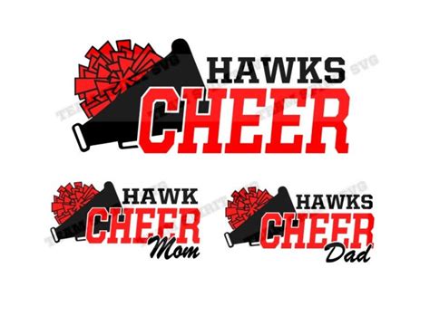 Hawks Cheer Mom Dad Cheerleading Files Svg Dxf Eps Etsy