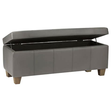 Faux Leather Storage Bench
