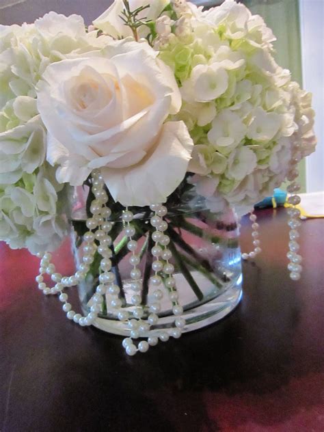 Pearls Hanging From Centerpieces Wedding Centerpieces Bridal Shower