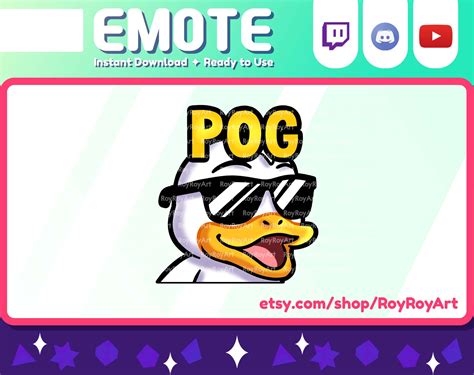 Twitch Emote Duck Pog Emoji Etsy