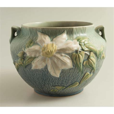 Roseville Art Pottery Clematis Jardiniere & Pedestal, 1944 | Witherell