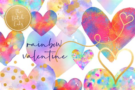 Download Valentine Rainbow Heart Clipart Set Svg File