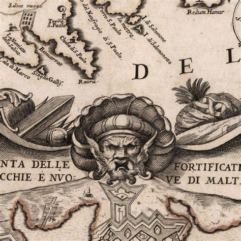 Ancient Map Of Malta 1686 Extremely Rare Map Fine Etsy