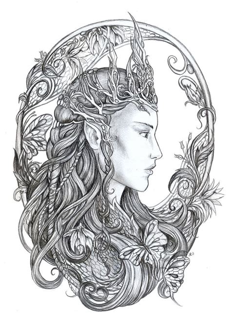 Fairy myth mythical mystical legend elf fairy fae wings fantasy. Elven Queen by *jankolas on deviantART | Coloring Pages ...