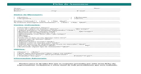 91 Ideias De Ficha Anamnese Ficha Anamnese Anamnese Massoterapia Porn