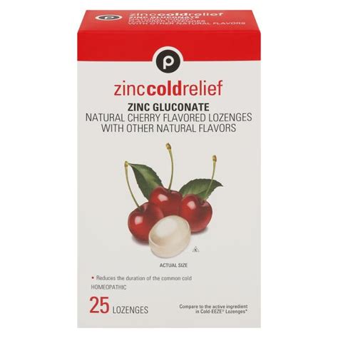 Publix Zinc Cold Relief Natural Cherry Flavored Lozenges Publix Super Markets
