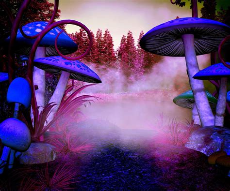 Colorful Trippy Fantasy Forest Psychedelic Purple Etsy In 2021