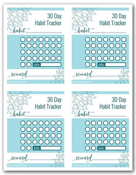 30 Day Habit Tracker Printable Pdf