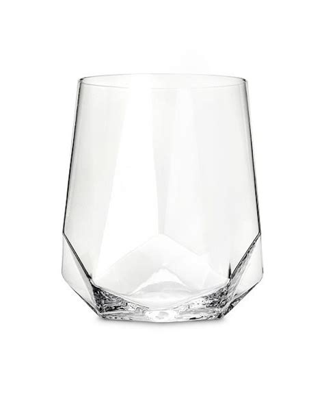 Viski Raye Faceted Crystal Wine Glass Set Of 2 And Reviews Glassware Dining Macy S