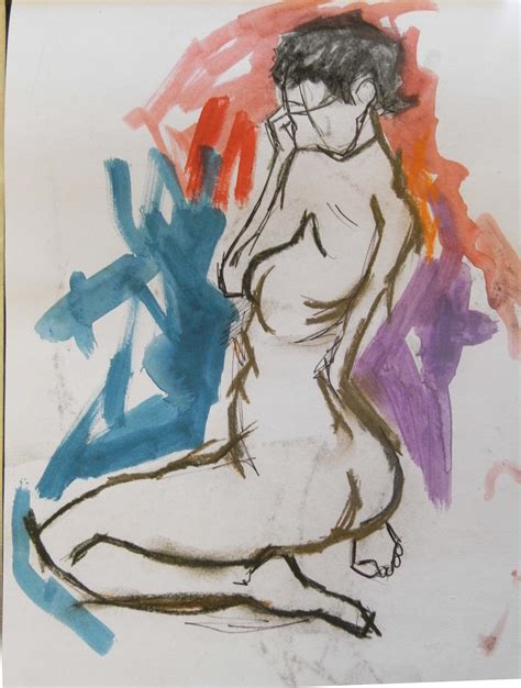 Sketchbook Nude Drawin Charcoal And Water Colour By Andrew Orton