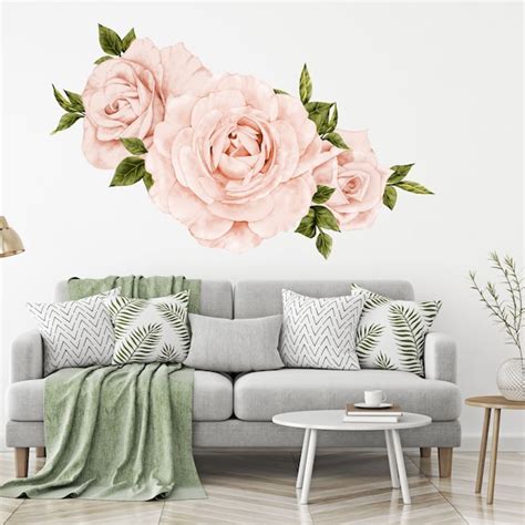 Rose Wall Decal Etsy