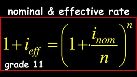 Grade 11 Financial Maths Nominal And Effective Interest Rate Youtube