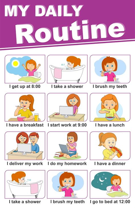 Daily Routines Poster Daily Routine Worksheet Daily Routine Kids