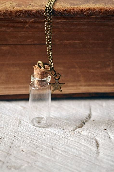 Make A Wish Bottle Message In A Bottle Necklace Glass Vial Empty