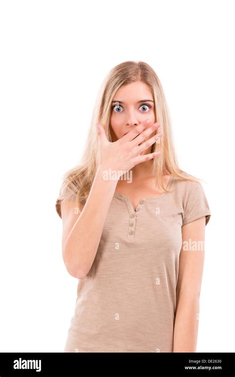 Hand Over Mouth And Astonish Hi Res Stock Photography And Images Alamy