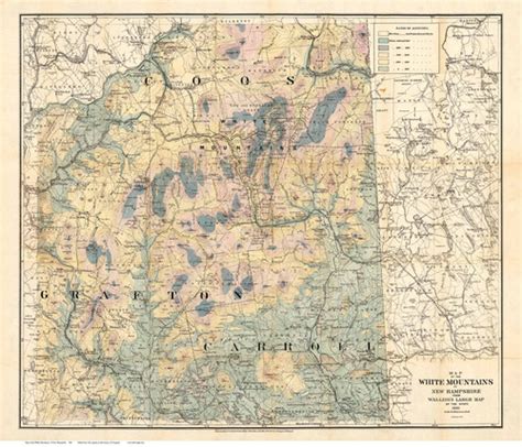 White Mountains 1881 From Wallings Large Map Of The State 1881 Old