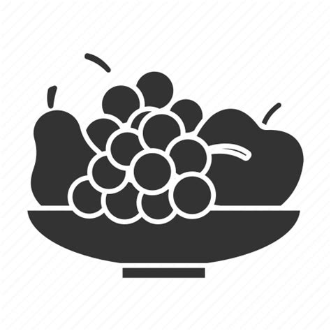 Apple Bowl Food Fruit Grapes Organic Pear Icon