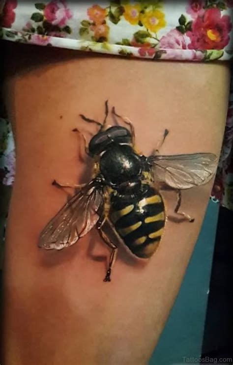 28 Fabulous Bee Tattoos On Thigh Tattoo Designs