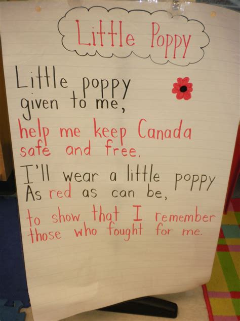 Poppy Poem From Canteachca Remembrance Day Poems Remembrance