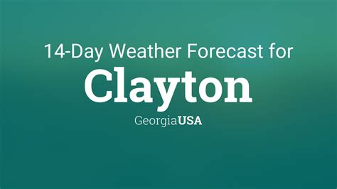 Clayton Georgia Usa 14 Day Weather Forecast