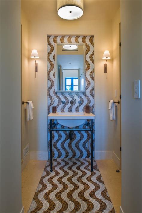 Contemporary Powder Room With Mosaic Tile Focal Point Hgtv