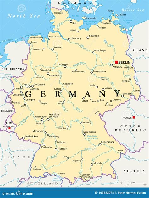 Mapa Político De Alemania Ilustración Del Vector Ilustración De