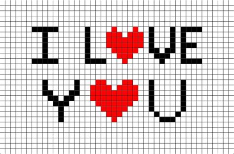 Visuel vu ici bonjour à tous. I Love You Pixel Art (avec images) | Pixel art coeur ...