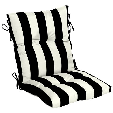 better homes and gardens black and white ibiza stripe 44 x 21 in outdoor dining chair cushion