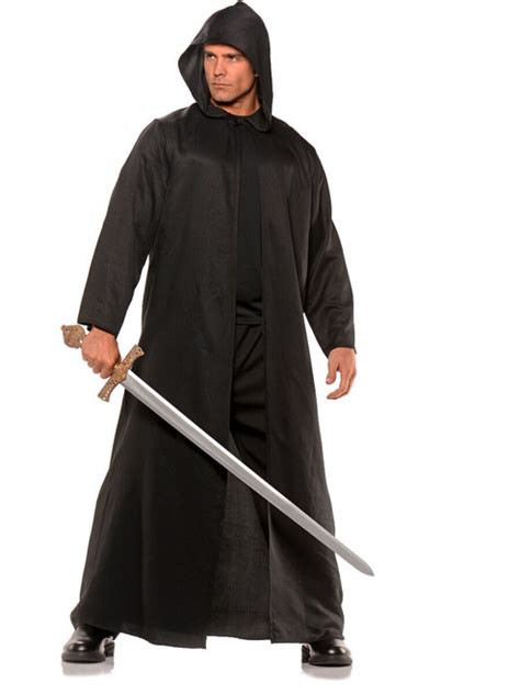Black Combat Sorcerer Robe Mens Costume