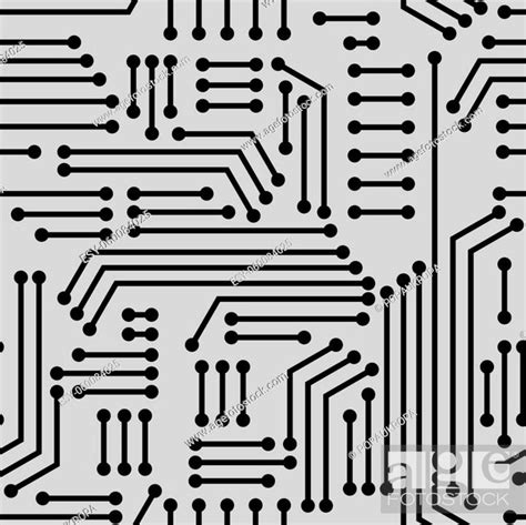 Electric Circuitry Pattern Seamless Microcircuit Background Stock