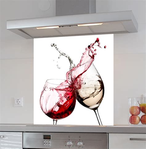 2 Wine Glasses Design Splashback Kitchen Glass Splashbacks By Purple Frog