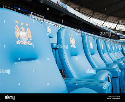 Seats Inside Etihad Stadium Manchester Hi Res Stock Photography And