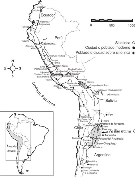Mapa Del Imperio Inca O Tawantinsuyu Con Los Sitios Mencionados En El