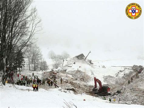 New Photos Reveal Aftermath Of Italy Avalanche That Killed Dozens